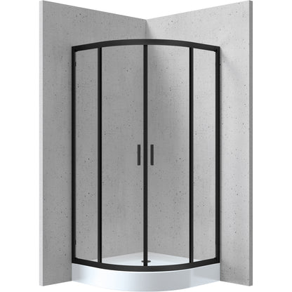 Shower cabin, half round, 80x80 cm