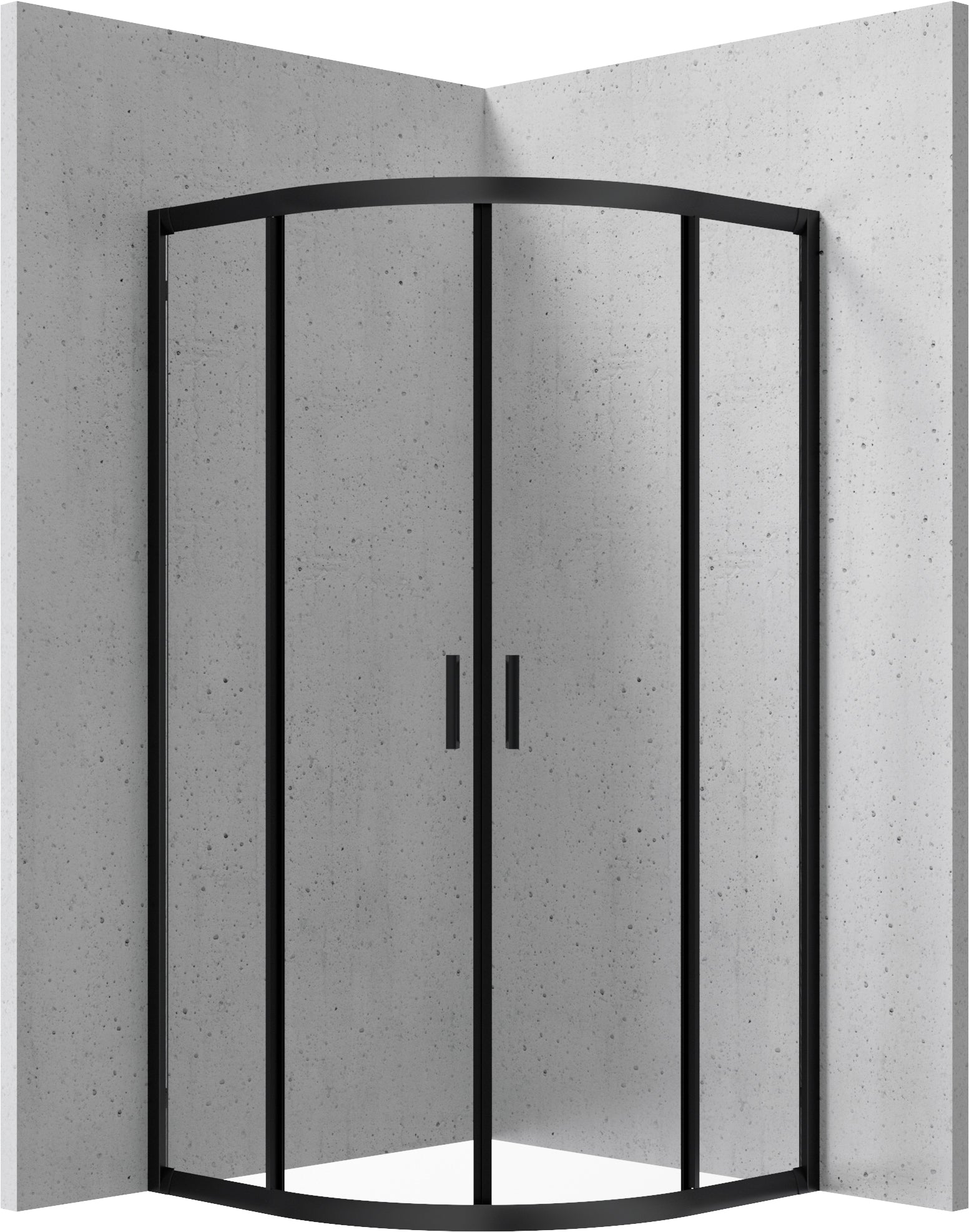 Shower cabin, half round, 90x90 cm