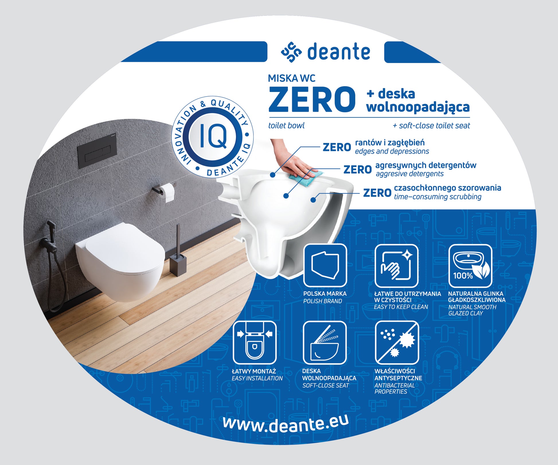 Toilet bowl, with seat, rimless