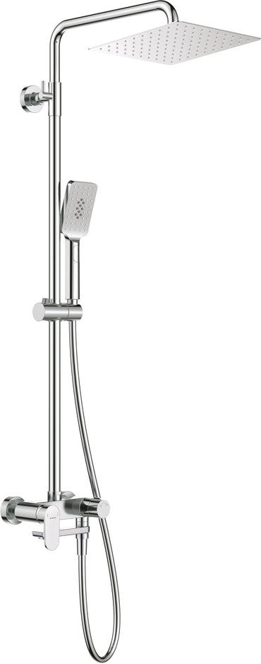 Shower column, with bathtub mixer - movable spout