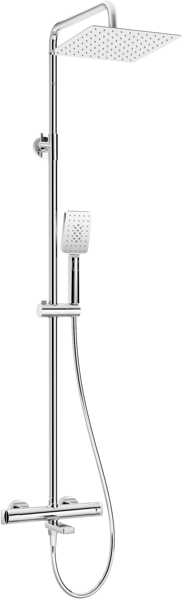 Shower column, with bathtub mixer, thermostatic