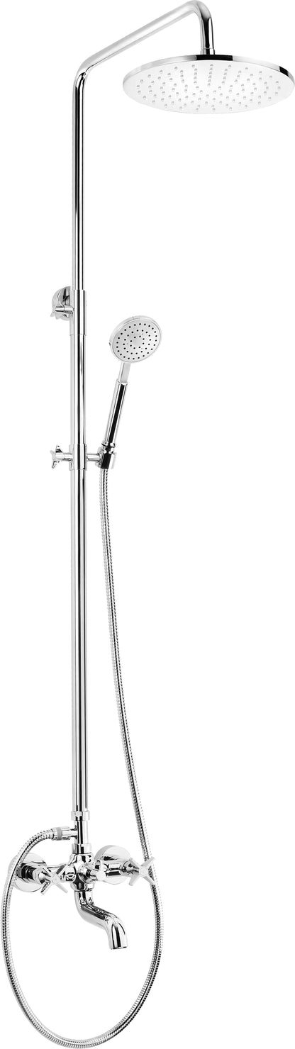 Shower column, with bathtub mixer