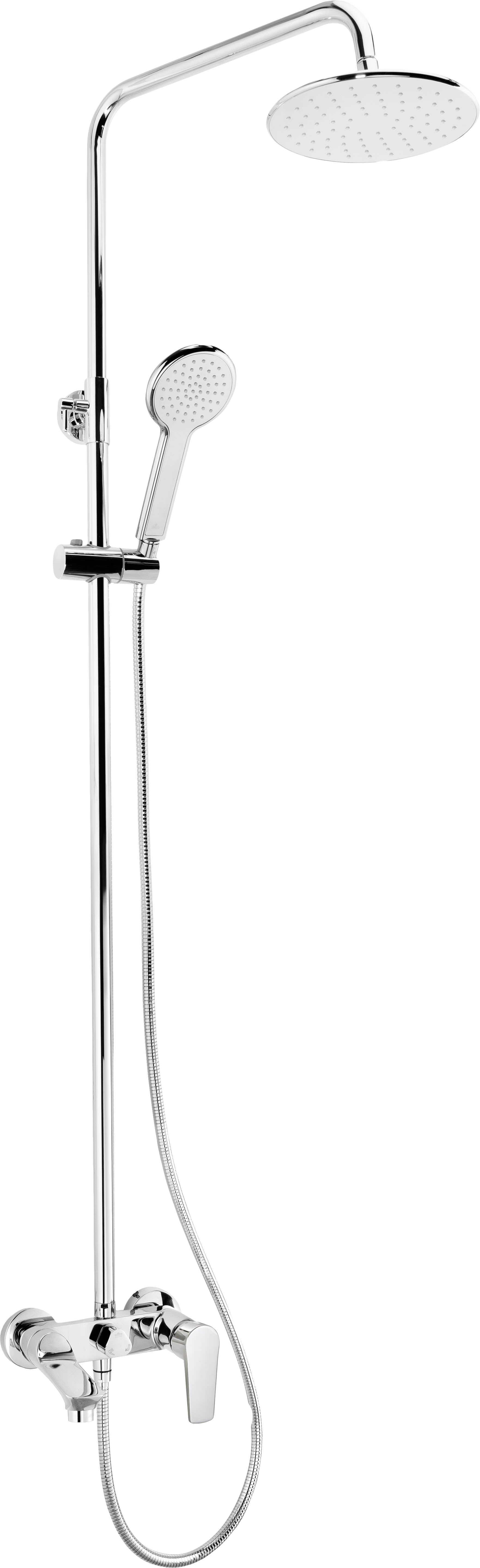 Shower column, with bathtub mixer