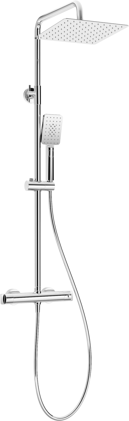 Shower column, with shower mixer, thermostatic