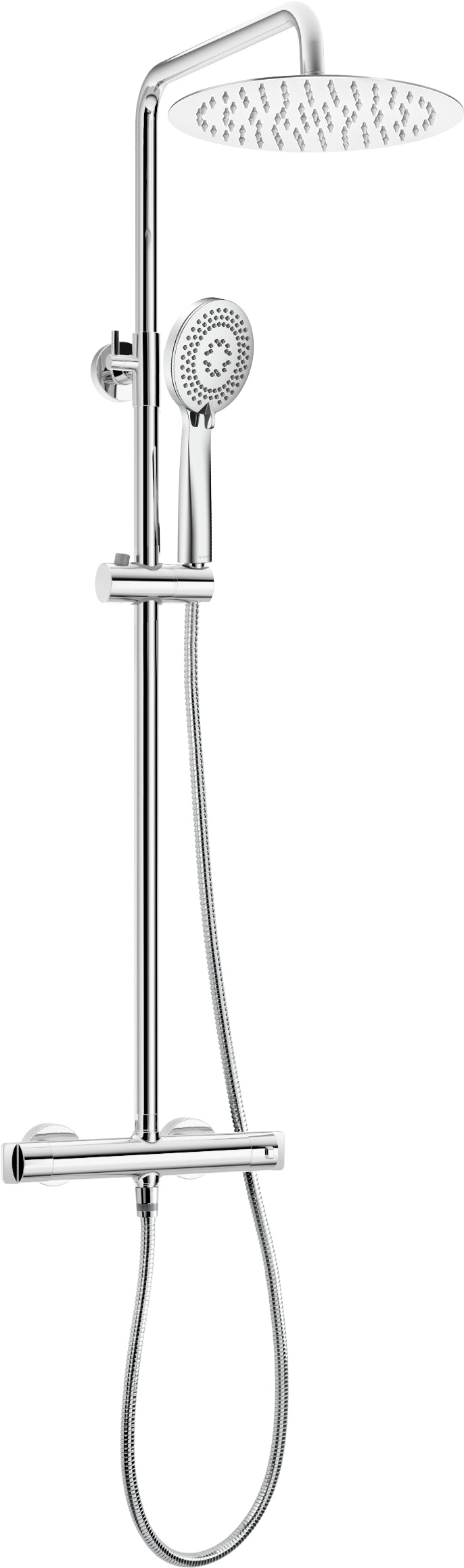Shower column, with shower mixer, thermostatic