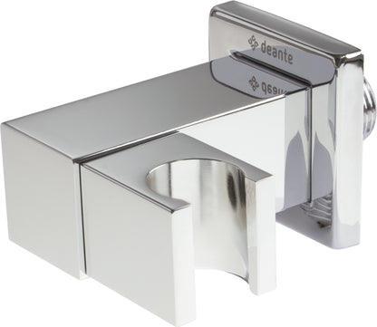 Angled hose connector, square, with hand shower holder
