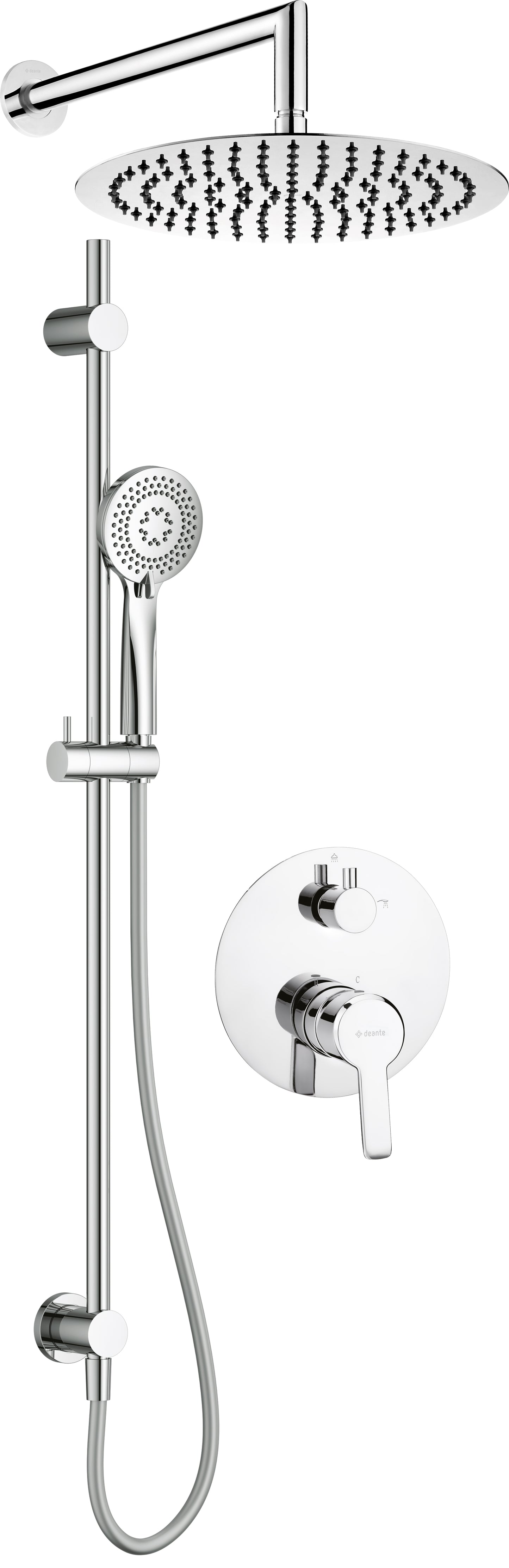 Concealed shower set, with sliding bar - with a shower head