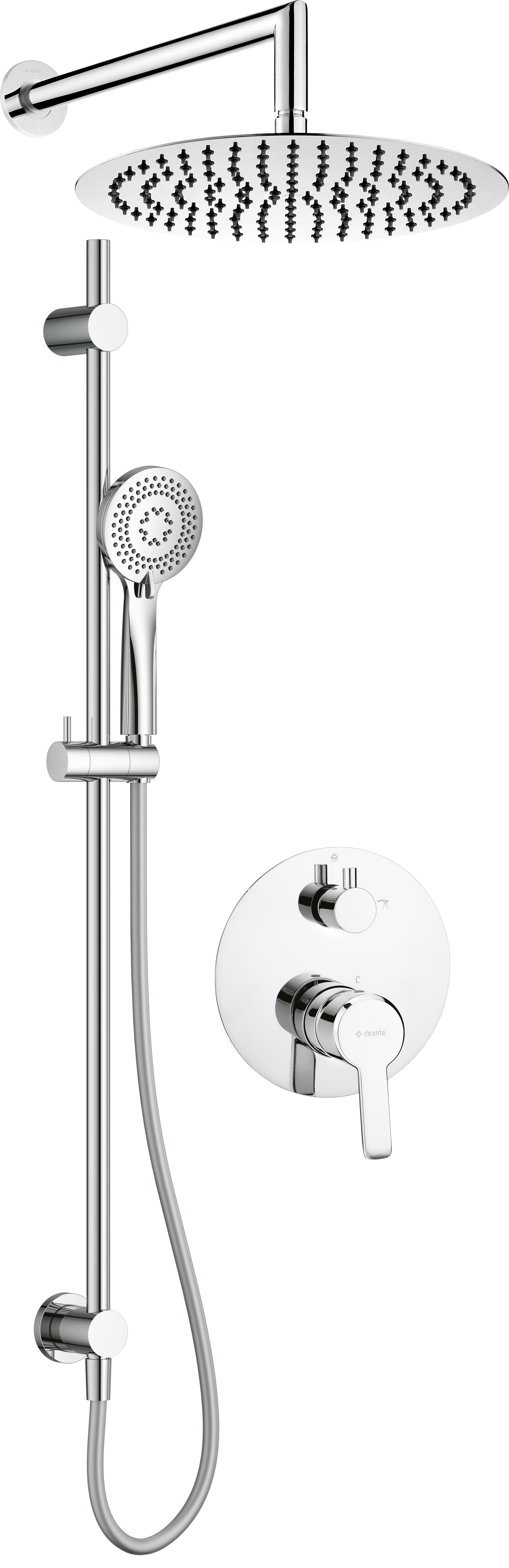 Concealed shower set, with sliding bar - with a shower head