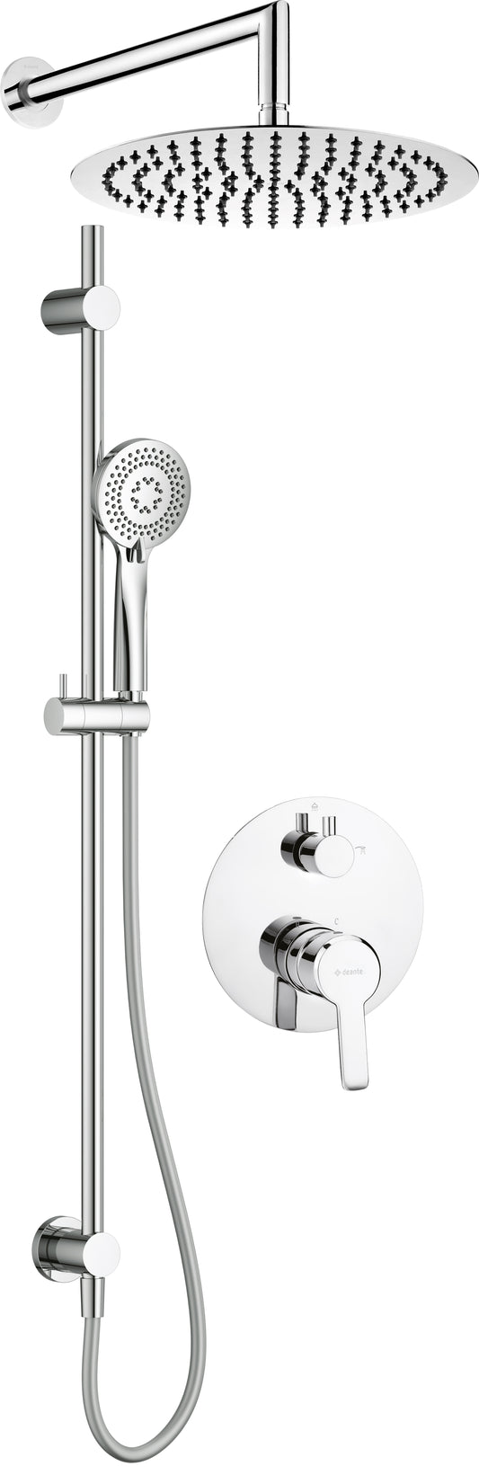 Concealed shower set, with sliding bar - with a shower head