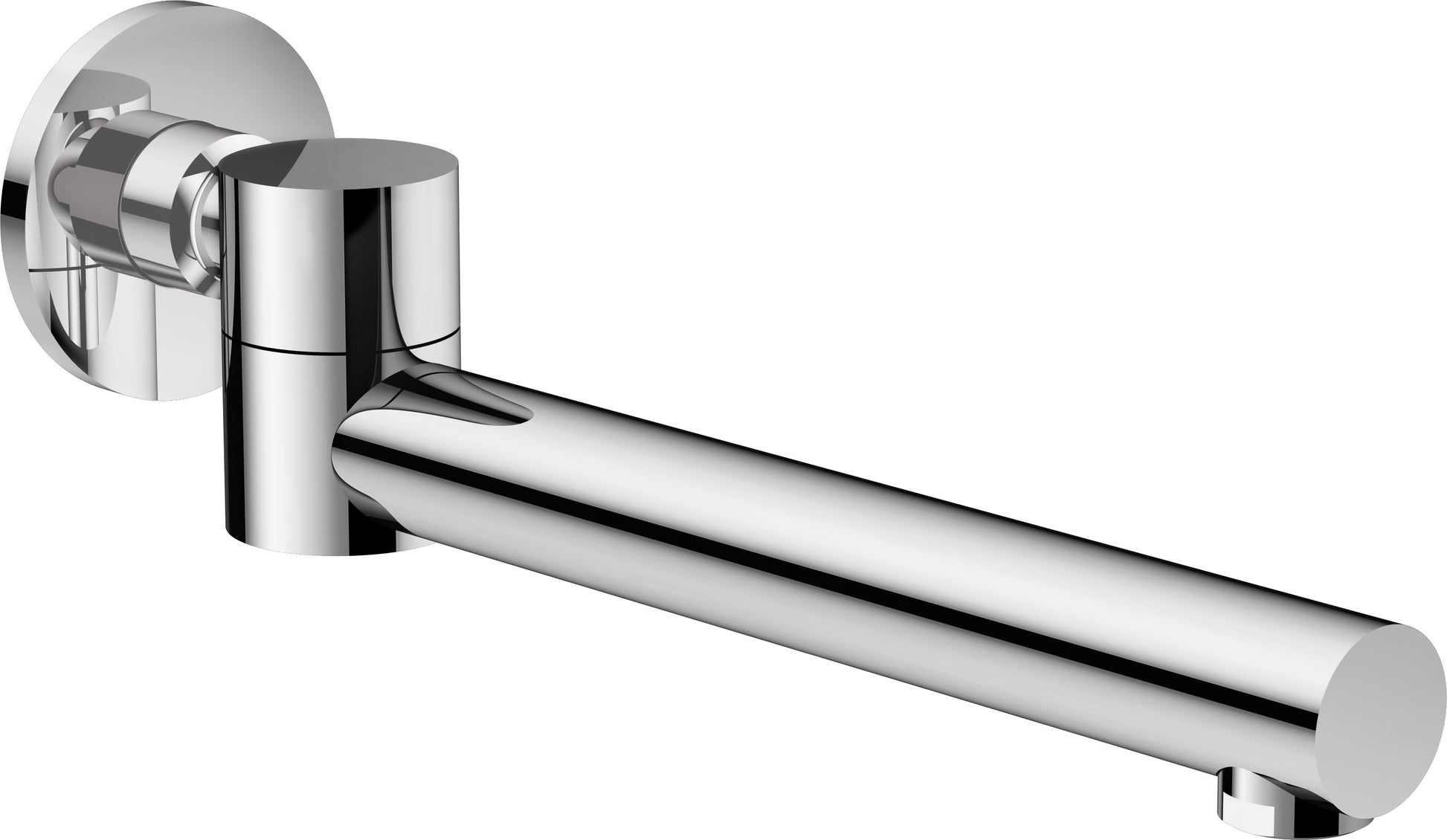 Bathtub spout, foldable - round
