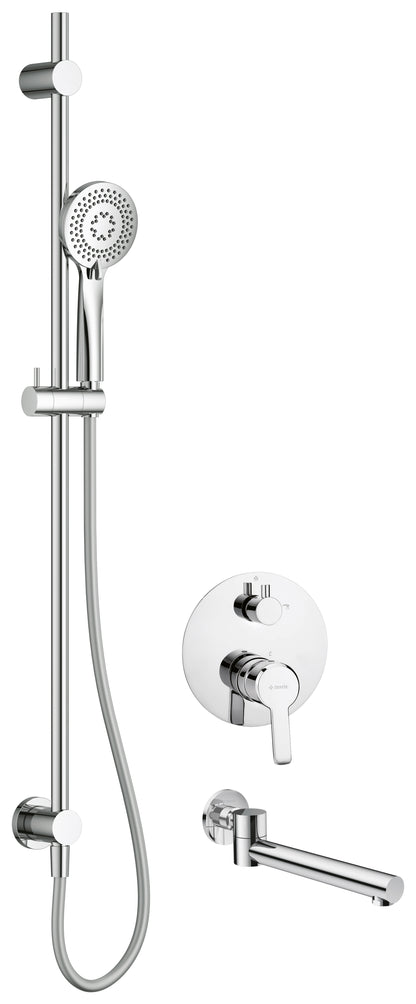 Concealed shower set, with bath spout