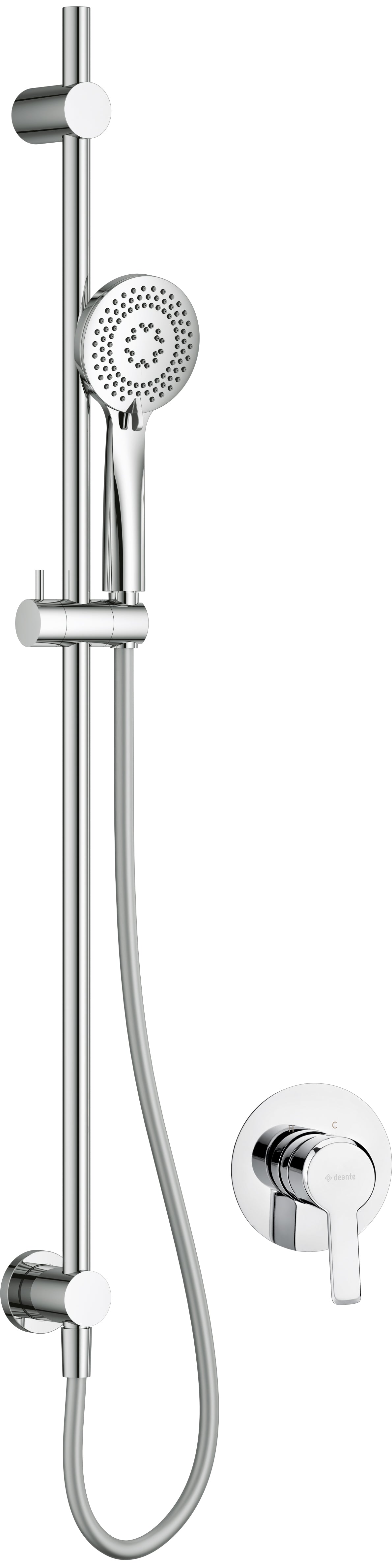 Concealed shower set, with sliding bar