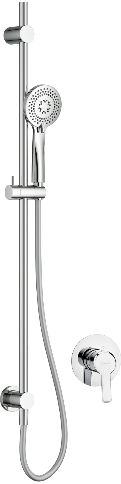 Concealed shower set, with sliding bar