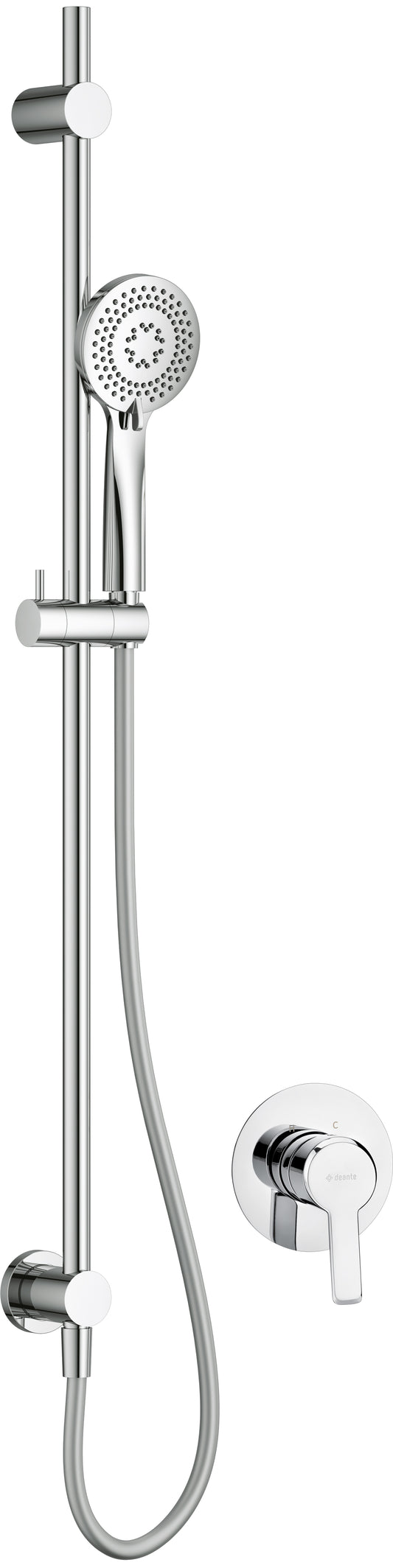 Concealed shower set, with sliding bar