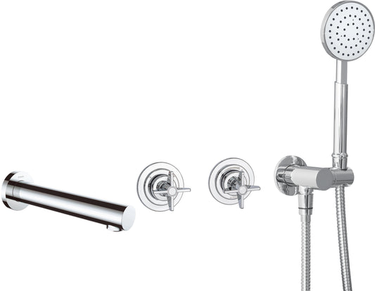 Bath mixer, concealed, with shower set