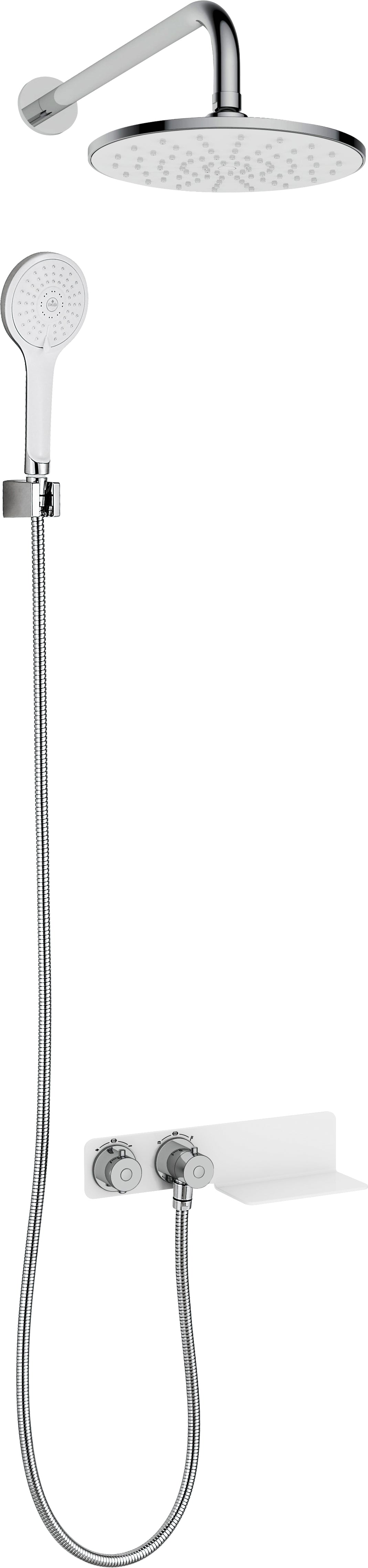 Concealed shower set, with thermostatic mixer