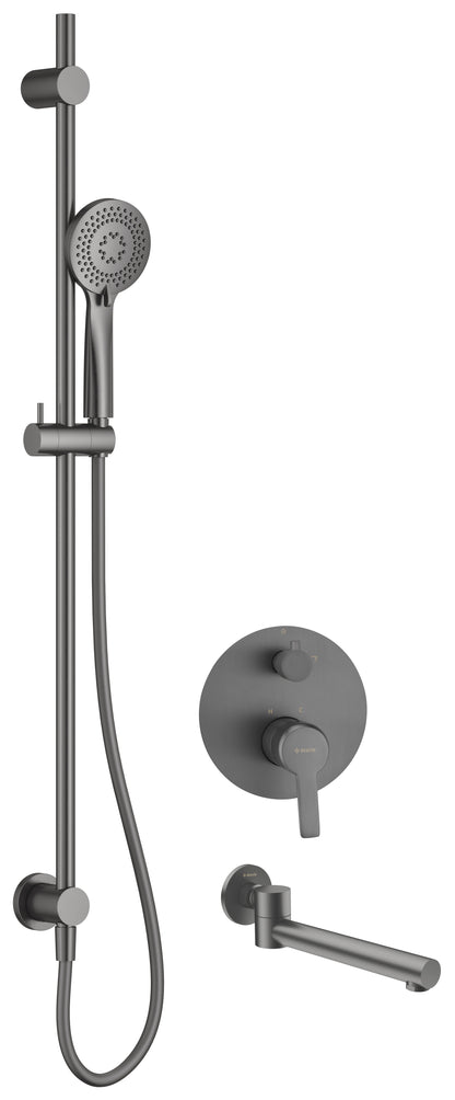 Concealed shower set, with bath spout