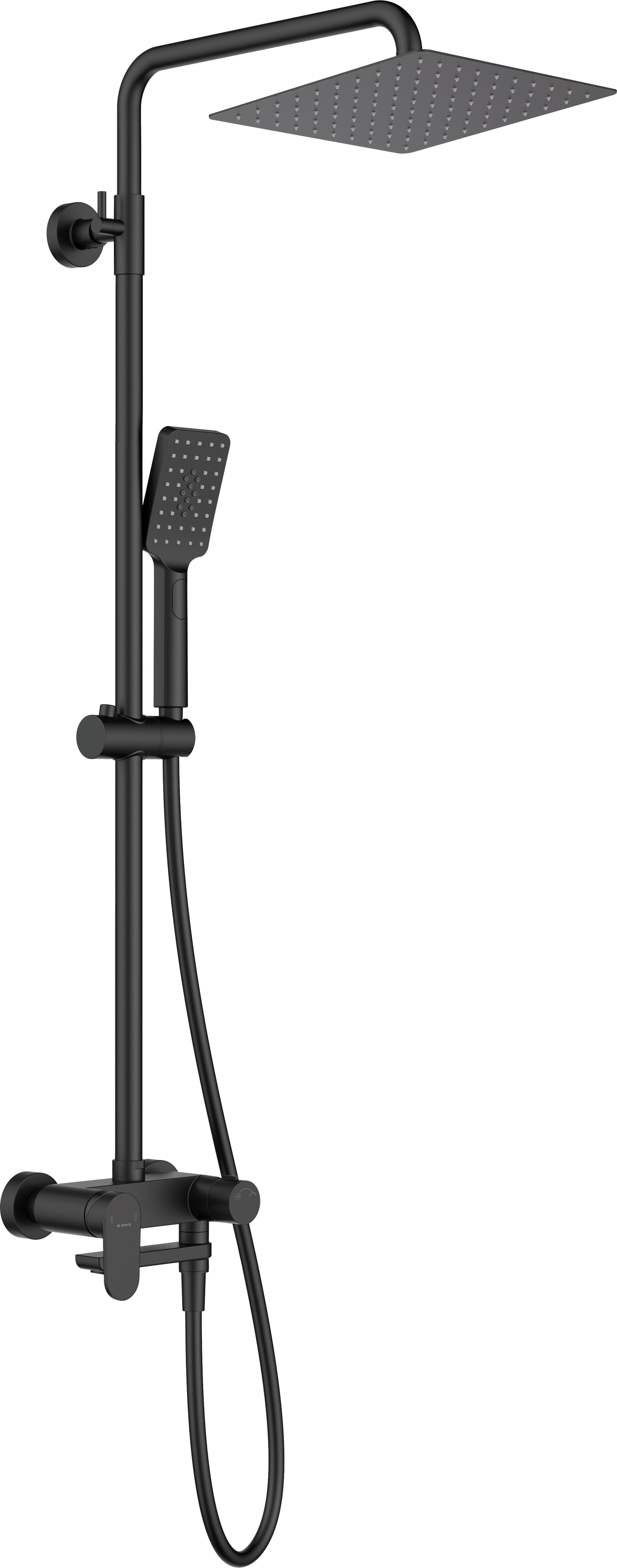 Shower column, with bathtub mixer - movable spout