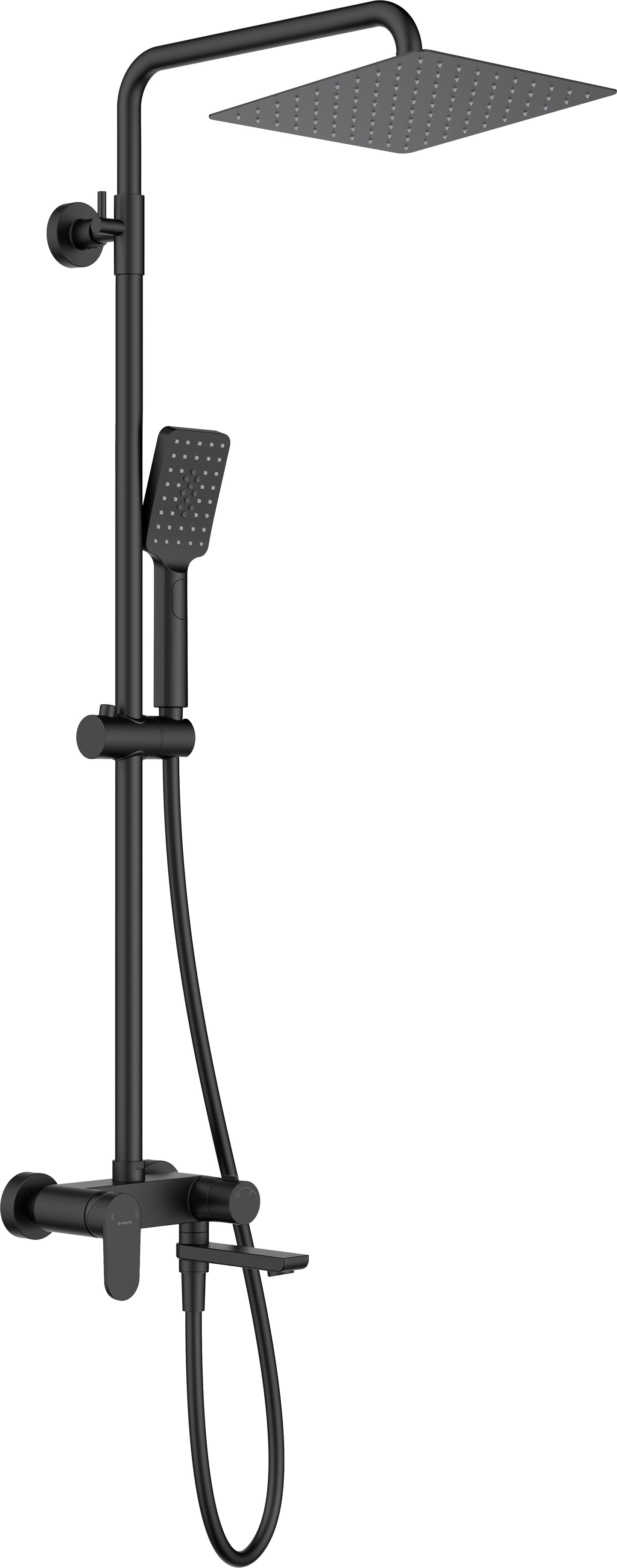 Shower column, with bathtub mixer - movable spout