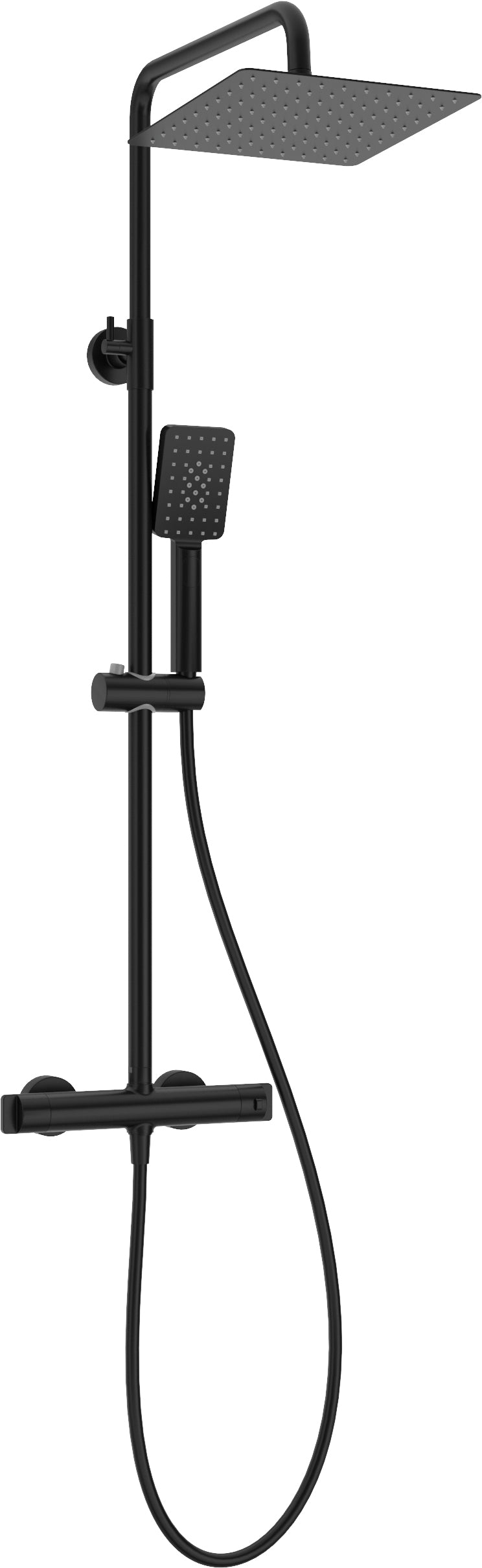 Shower column, with shower mixer, thermostatic
