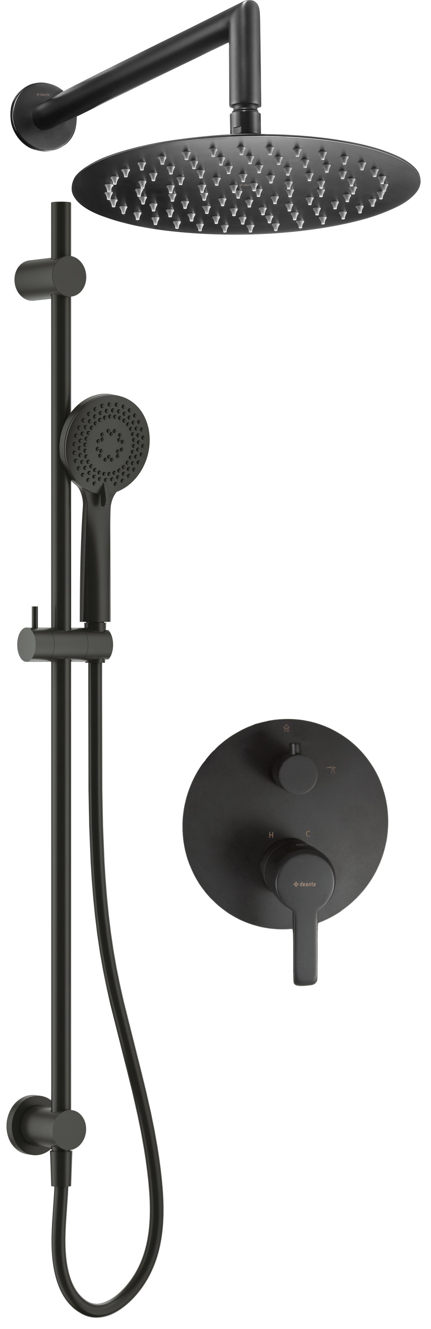 Concealed shower set, with sliding bar - with a shower head