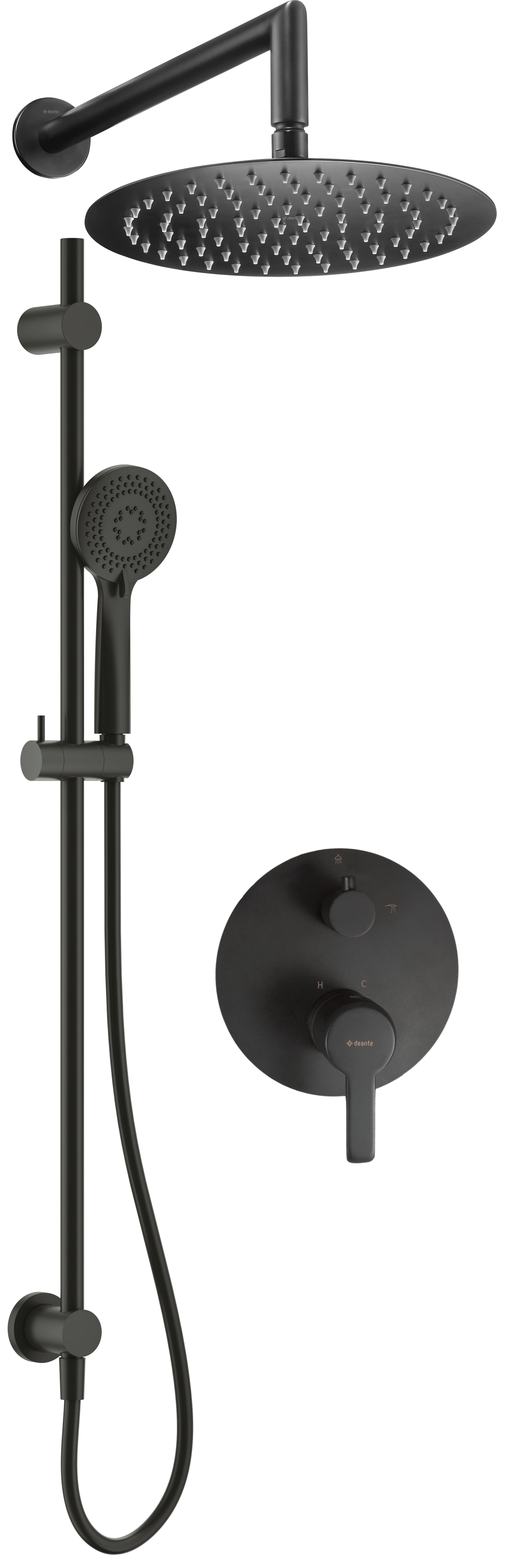 Concealed shower set, with sliding bar - with a shower head