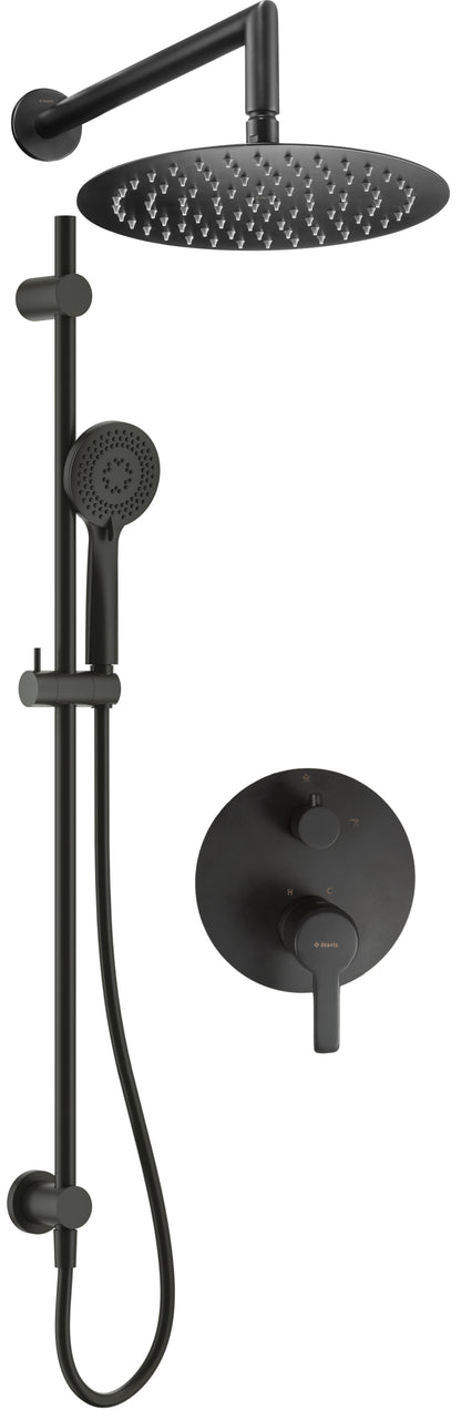 Concealed shower set, with sliding bar - with a shower head