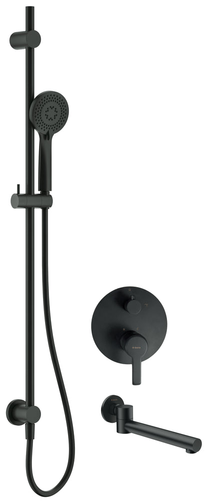 Concealed shower set, with bath spout
