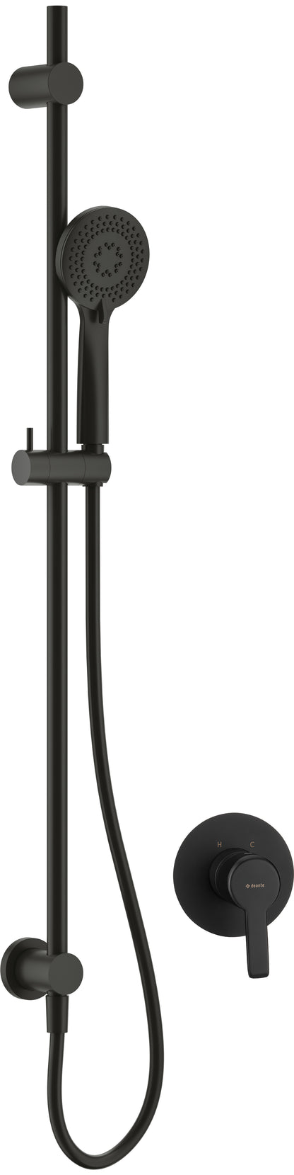 Concealed shower set, with sliding bar