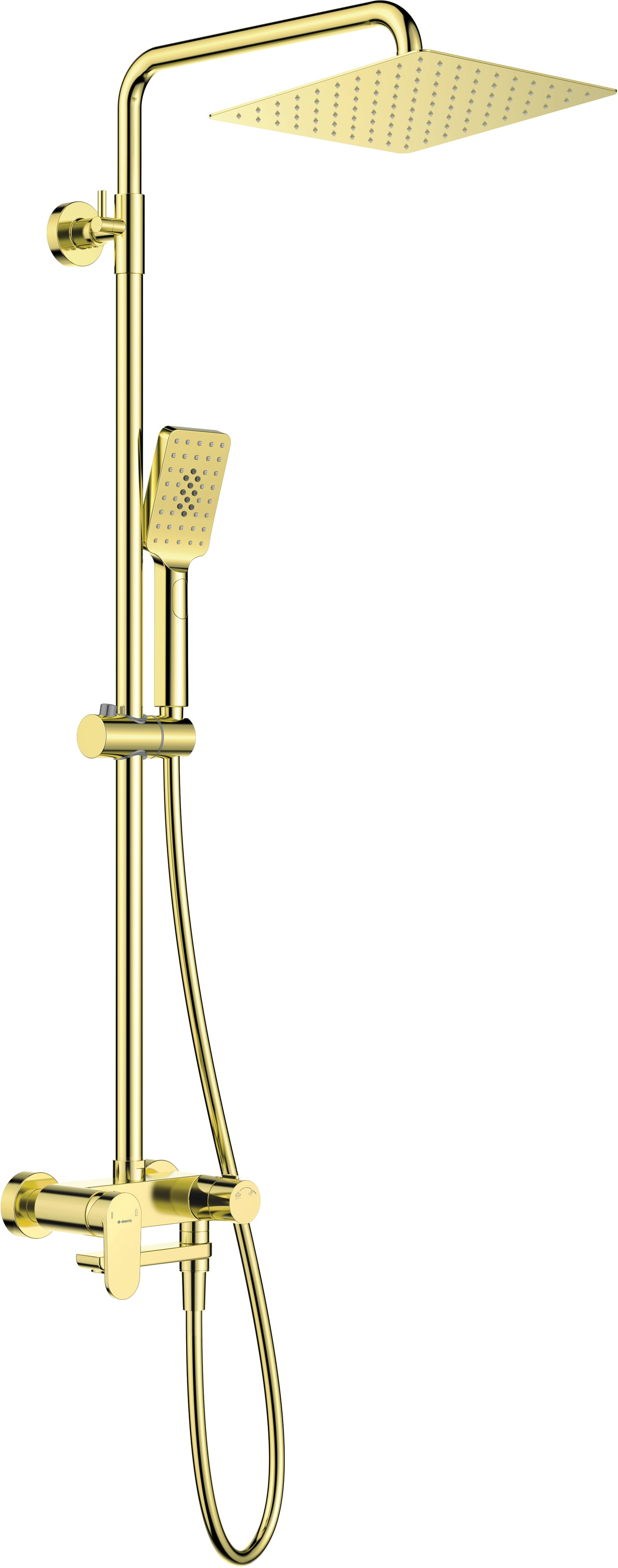 Shower column, with bathtub mixer - movable spout