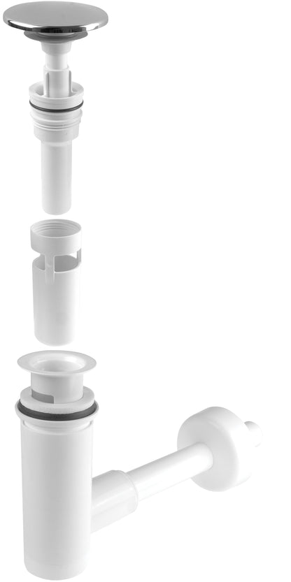 Plug for sink, cleaned from the top, with waste kit