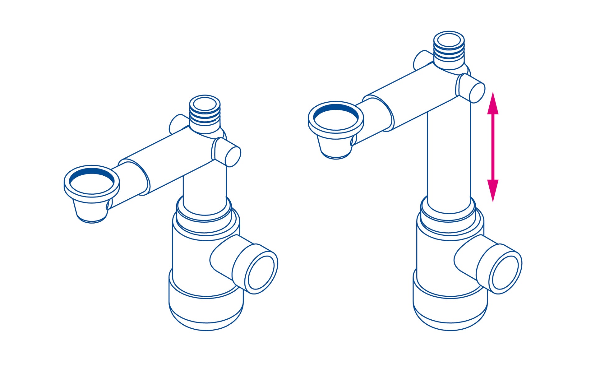 Washbasin waste kit, telescopic