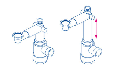 Washbasin waste kit, telescopic
