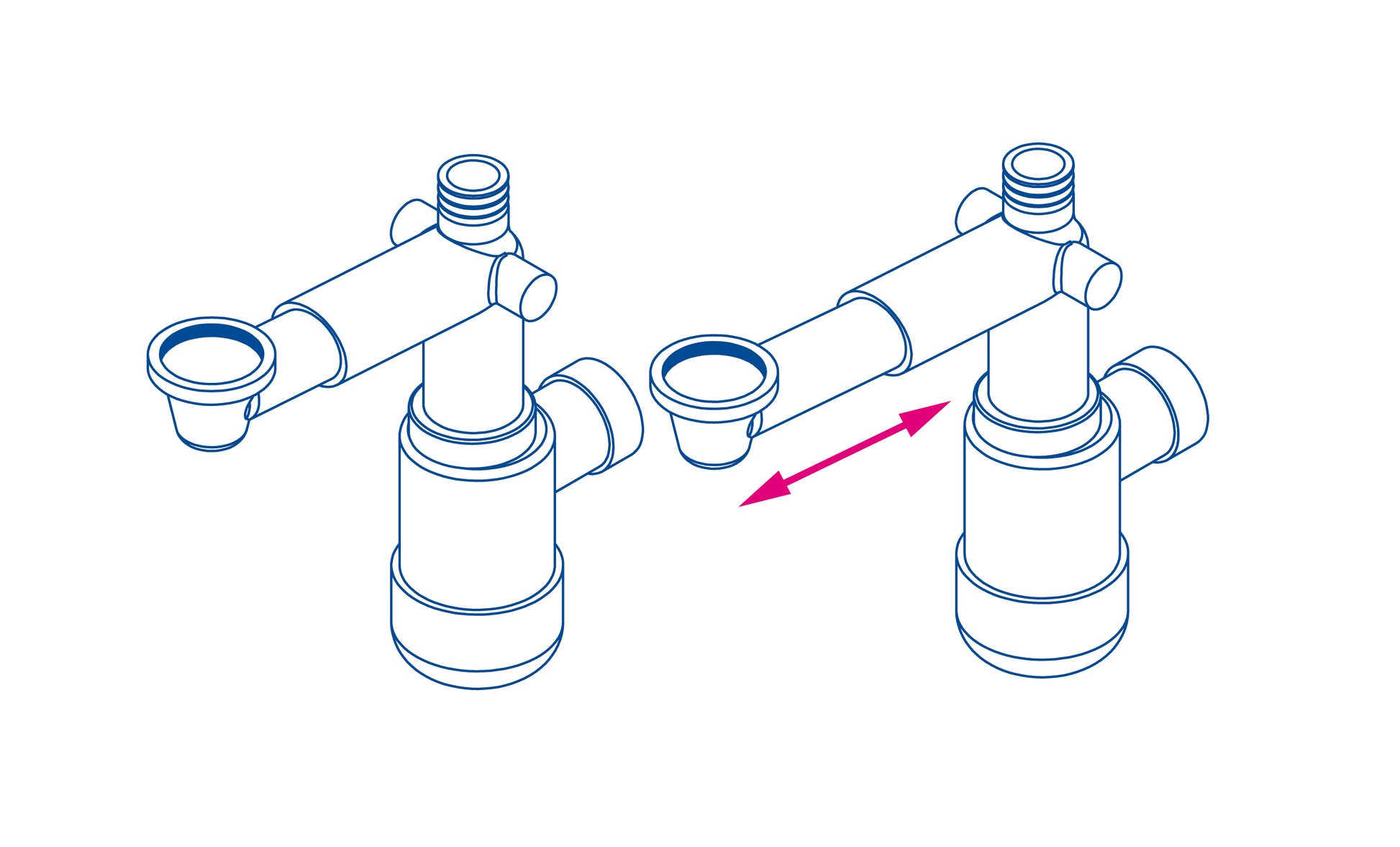 Washbasin waste kit, telescopic