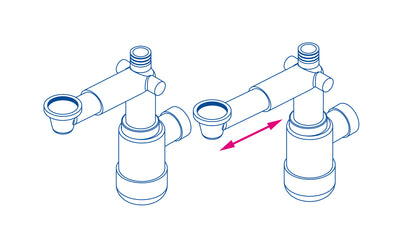 Washbasin waste kit, telescopic