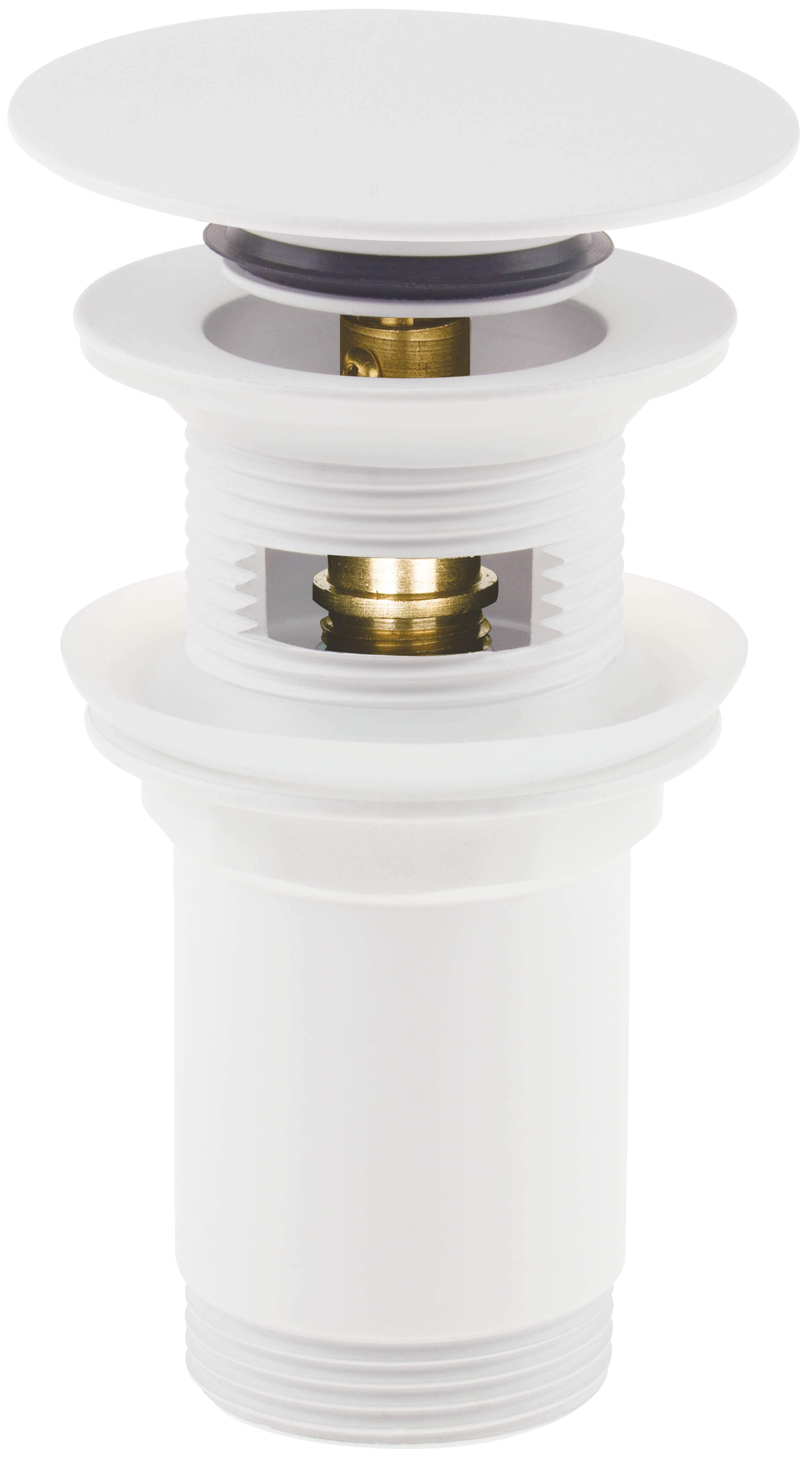 Plug for sink, or bidet, with metal sleeve - universal