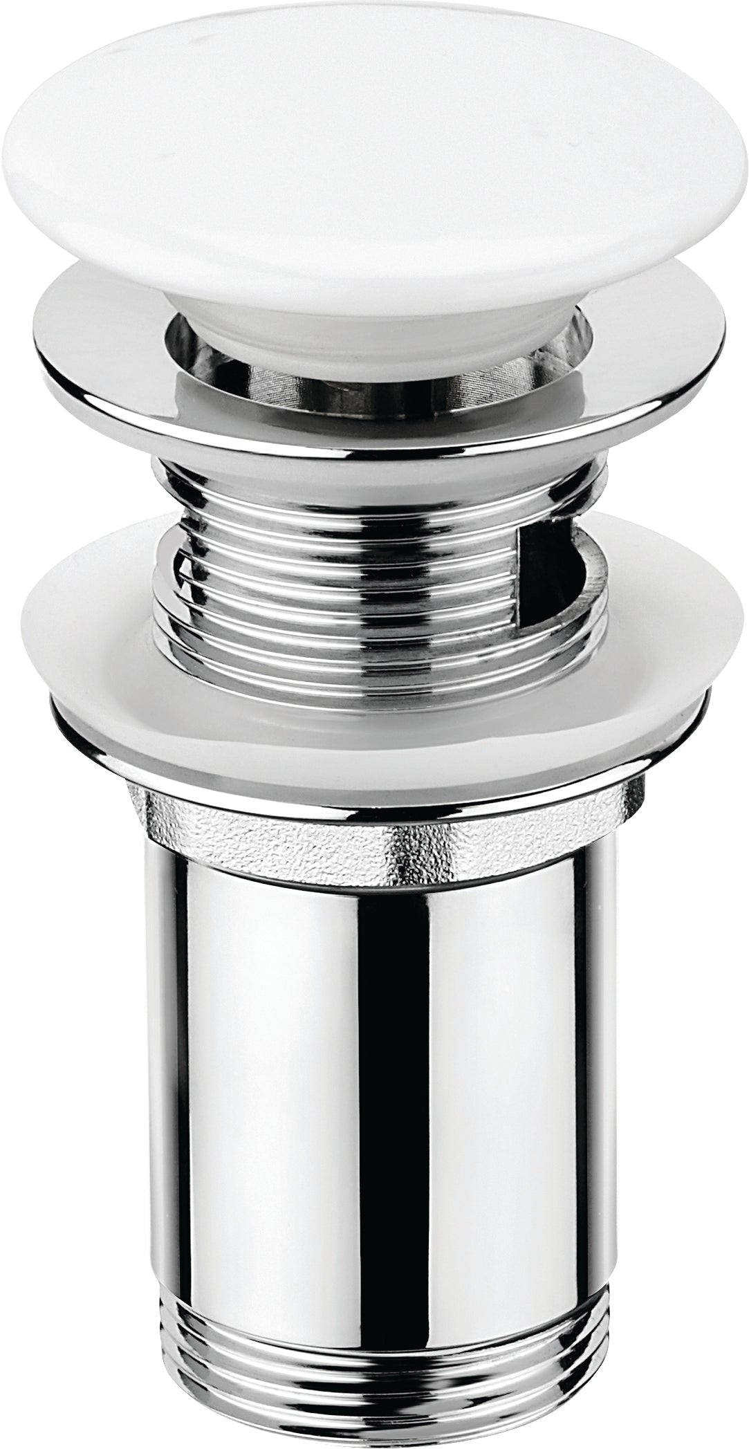 Plug for sink, or bidet, with metal sleeve - ceramic