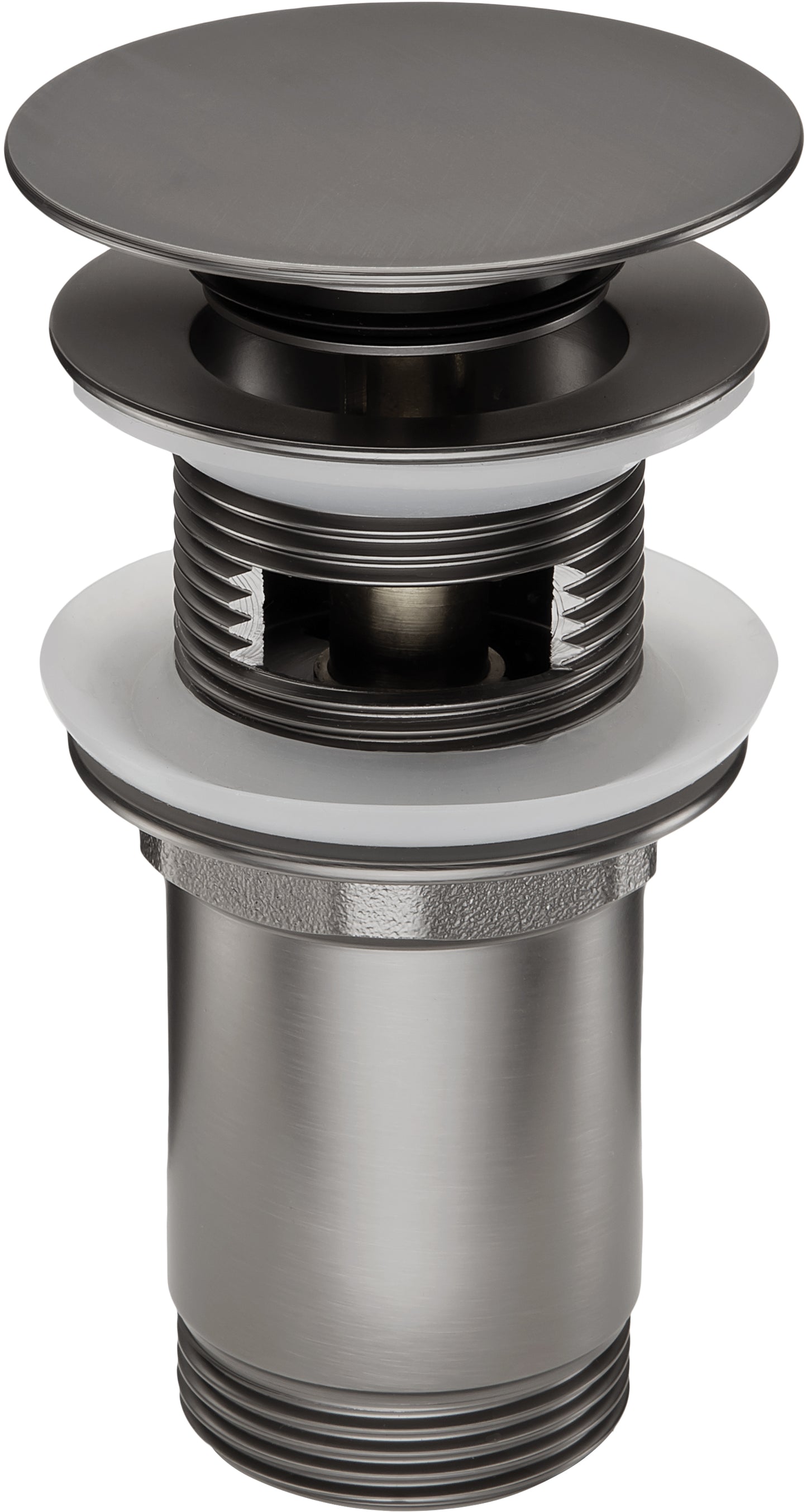 Plug for sink, or bidet, with metal sleeve - universal