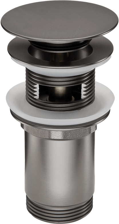 Plug for sink, or bidet, with metal sleeve - universal