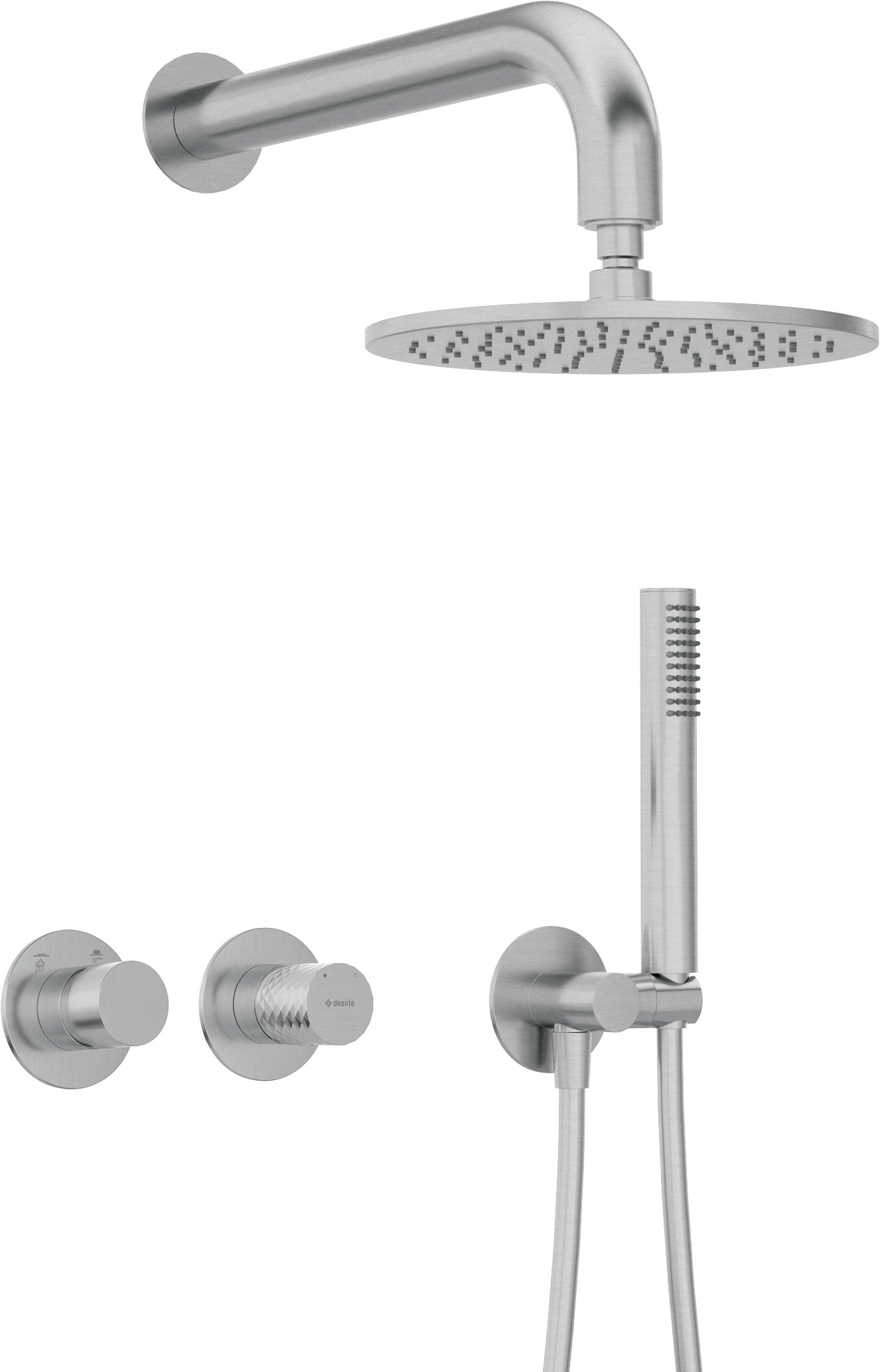 Concealed shower set, with a shower head - with horizontal mixer