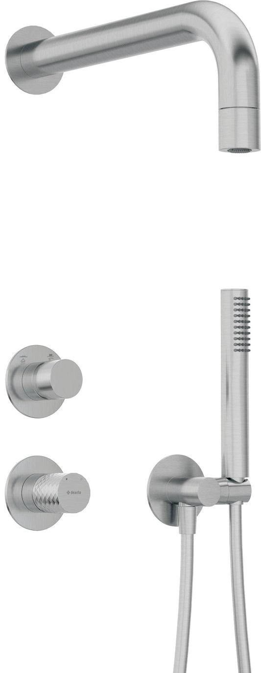 Concealed shower set, with a fixed shower head