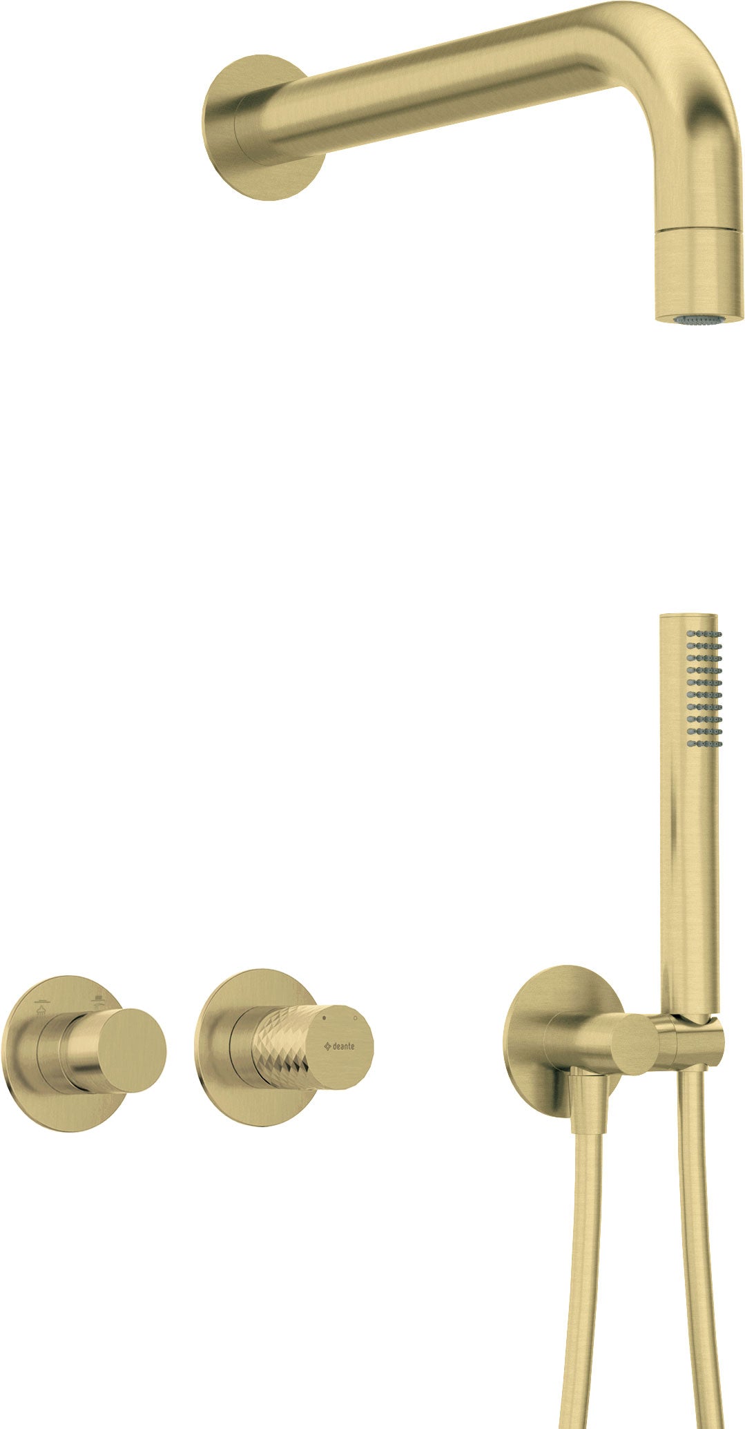Concealed shower set, with a fixed shower head - with horizontal mixer