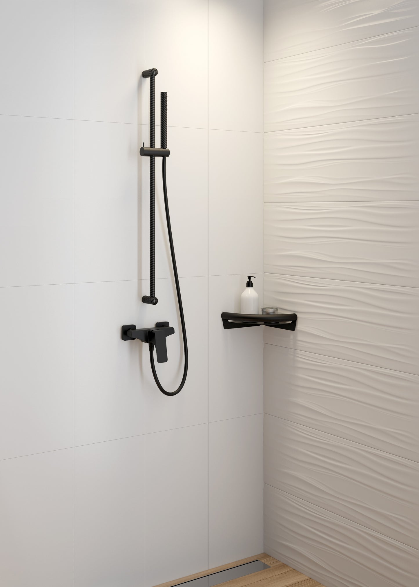 Shower mixer, wall-mounted