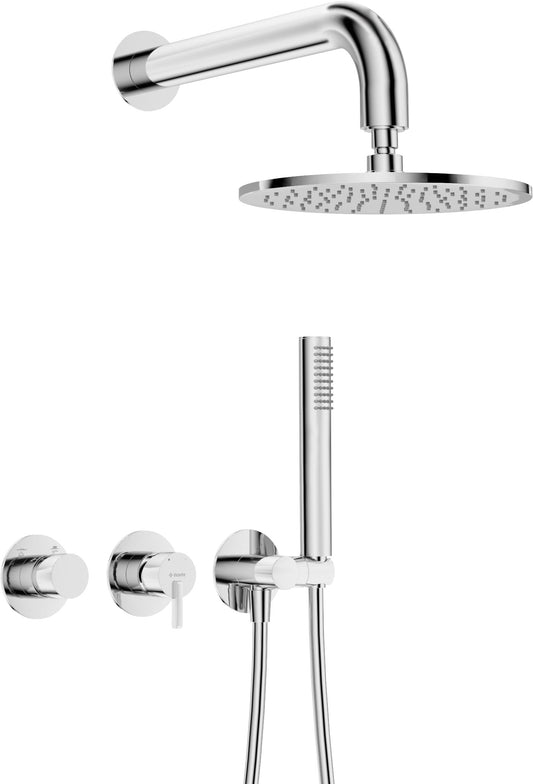 Concealed shower set, with a shower head - with horizontal mixer