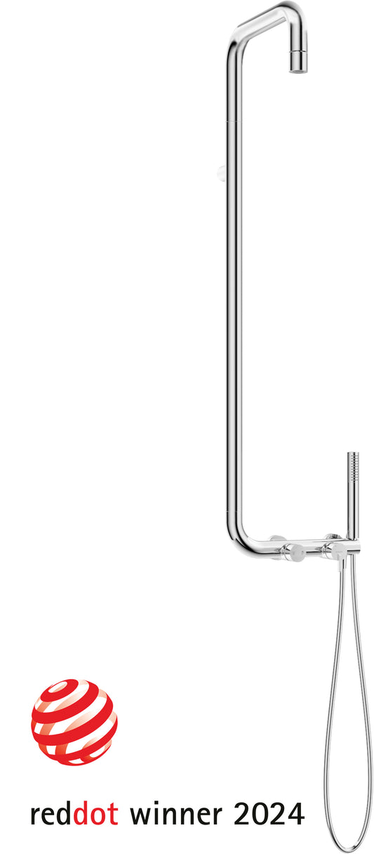Shower column, with shower mixer