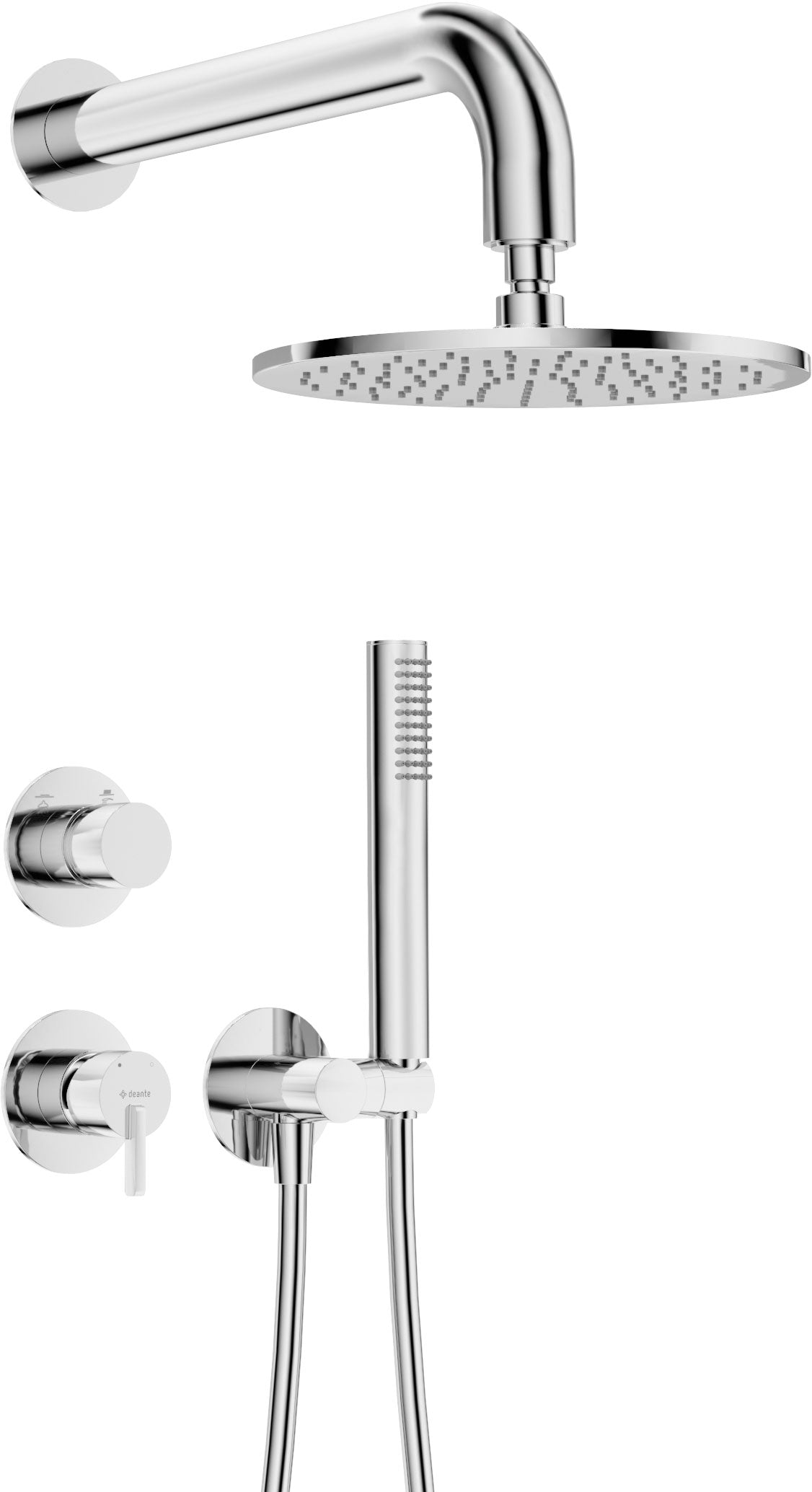 Concealed shower set, with a shower head