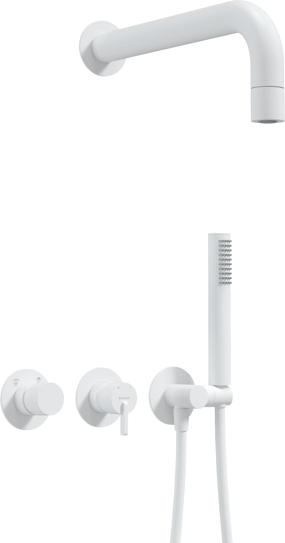 Concealed shower set, with a fixed shower head - with horizontal mixer