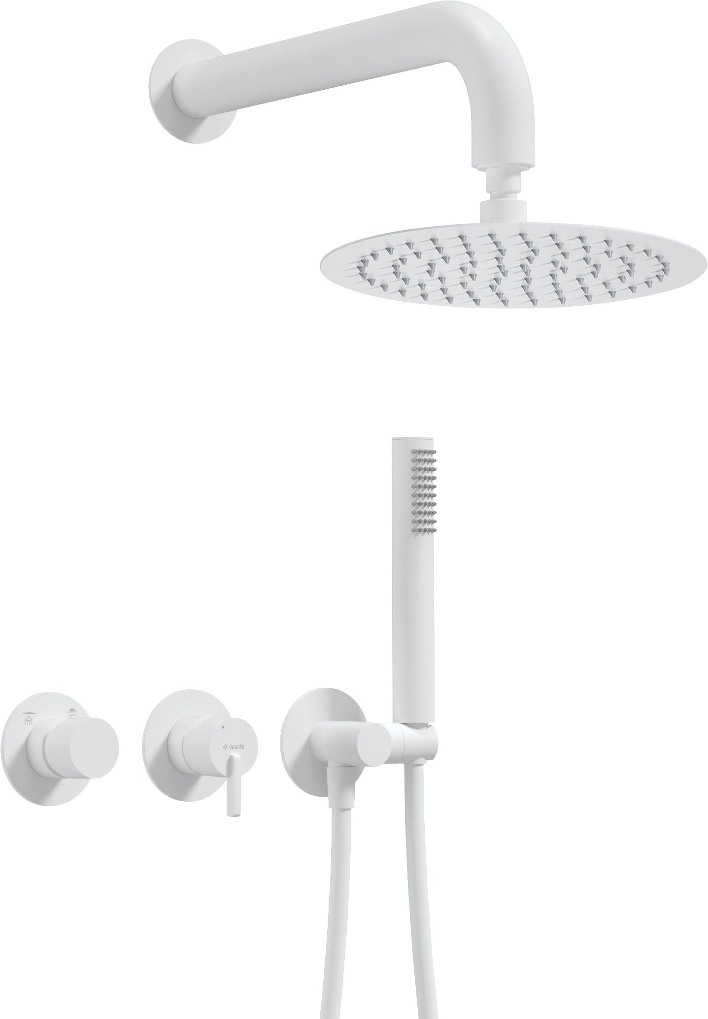 Concealed shower set, with a shower head - with horizontal mixer