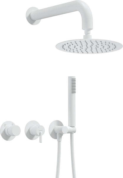 Concealed shower set, with a shower head - with horizontal mixer