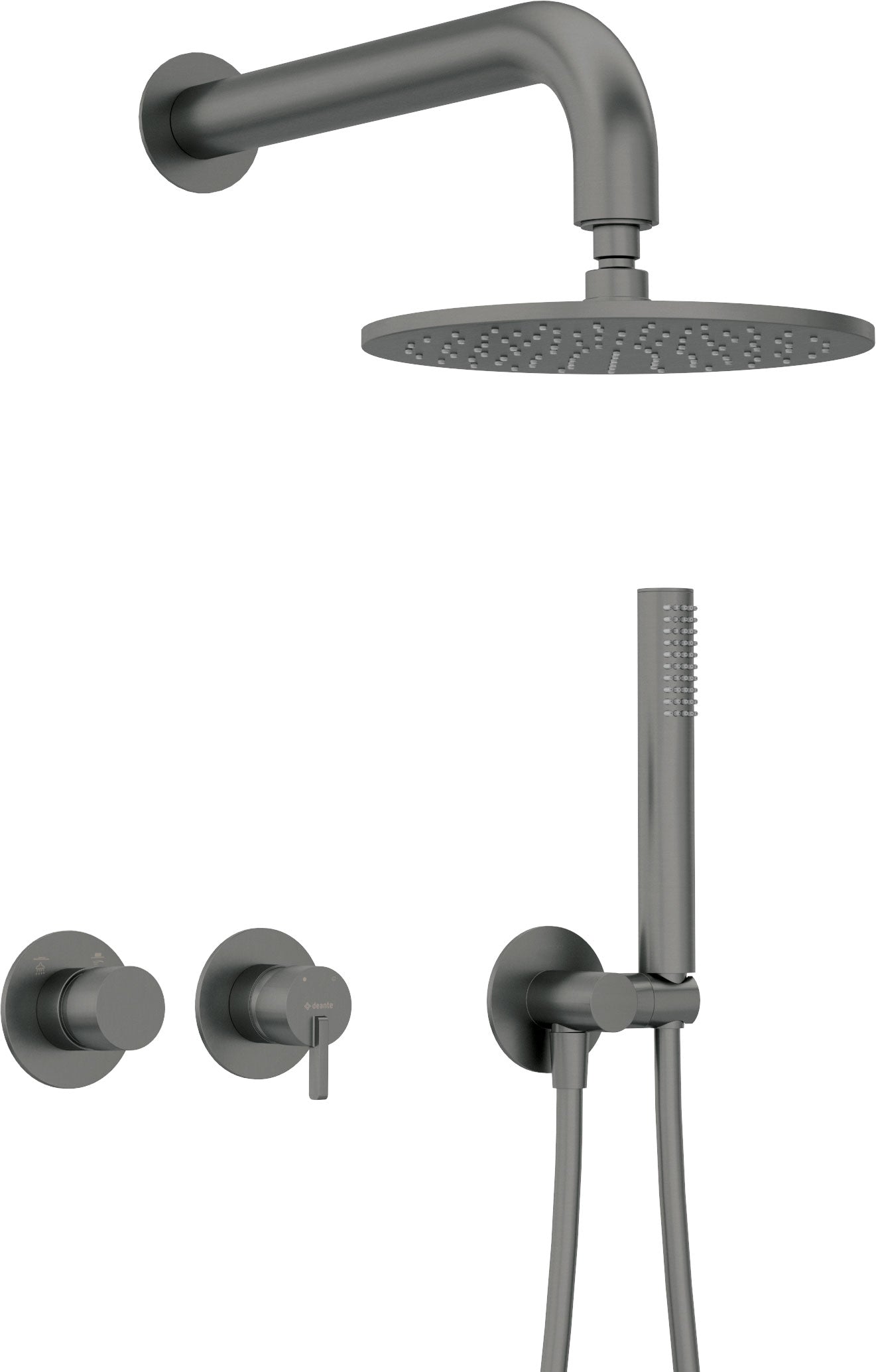 Concealed shower set, with a shower head - with horizontal mixer